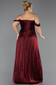 Abendkleid in Übergröße Lang Chiffon Weinrot ABU6685