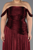 Abendkleid in Übergröße Lang Chiffon Weinrot ABU6685