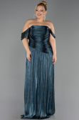 Abendkleid in Übergröße Lang Chiffon Petrolgrün ABU6685