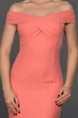 Pembe Krep Kumaş Uzun Sade Abiye Elbise C6143