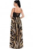 Uzun Siyah Straplez Abiye DR1099