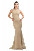 Uzun Gold Abiye Elbise M1433