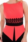 Mercan Sırt Dekolteli Volanlı Uzun Abiye Elbise F703