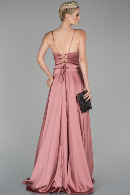 Abendkleid Lang Satin Altrosa ABU1458
