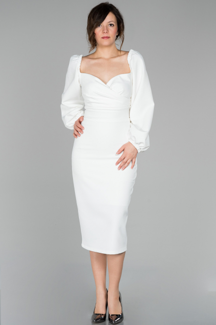 Partykleid Midi Weiß ABK916