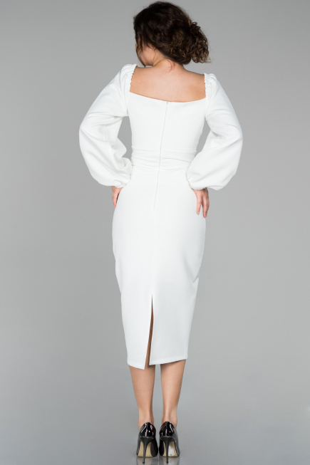 Partykleid Midi Weiß ABK916