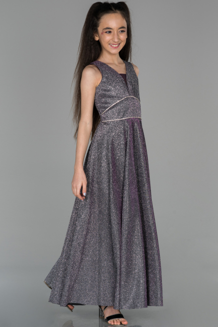 Abendkleid für Kinder Lang Pflaume ABU777