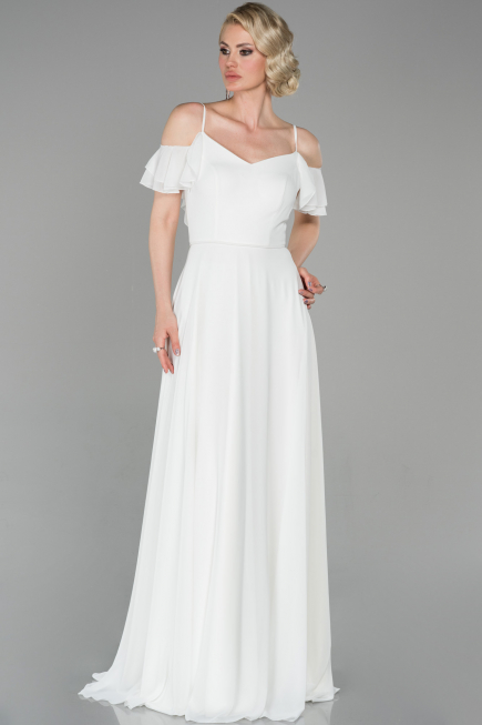 Abendkleid Lang Weiß ABU1600