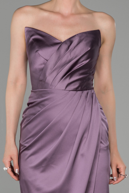Abendkleid im Meerjungfrau-Stil Lang Satin Lavendel ABU1609