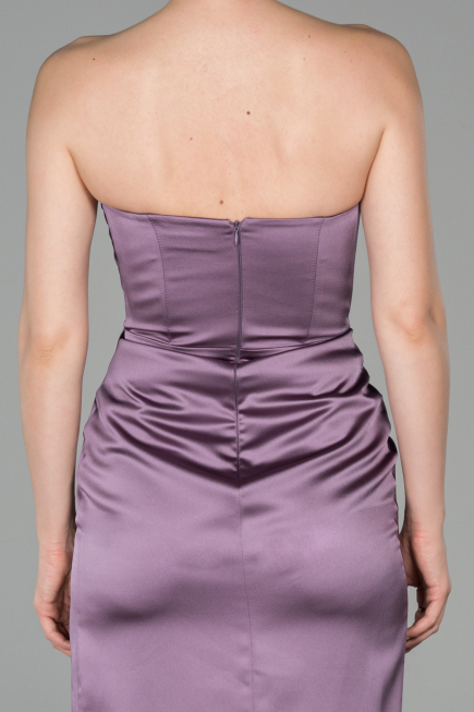 Abendkleid im Meerjungfrau-Stil Lang Satin Lavendel ABU1609