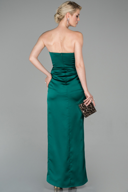 Abendkleid im Meerjungfrau-Stil Lang Satin Smaragdgrün ABU1609