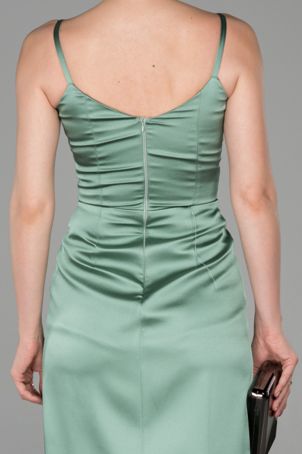 Abendkleid Satin Lang Türkis ABU564