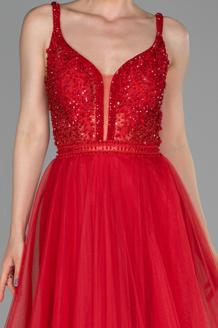 Abendkleid Lang Rot ABU1636