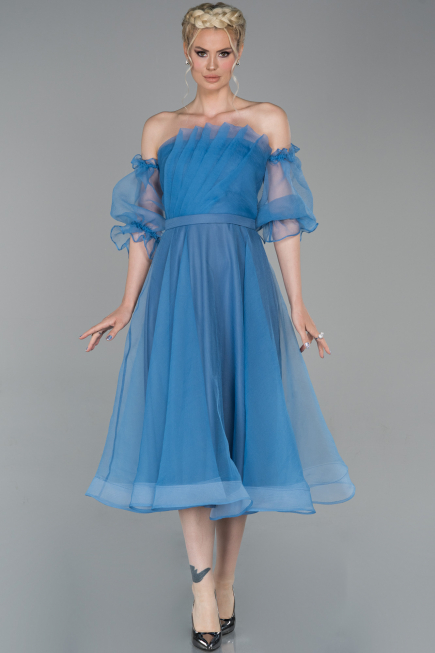 Abendkleid Midi Indigo ABK971
