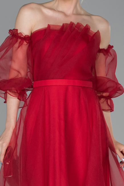Abendkleid Midi Rot ABK971