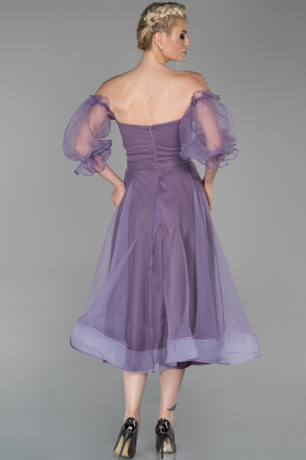 Abendkleid Midi Lila ABK971