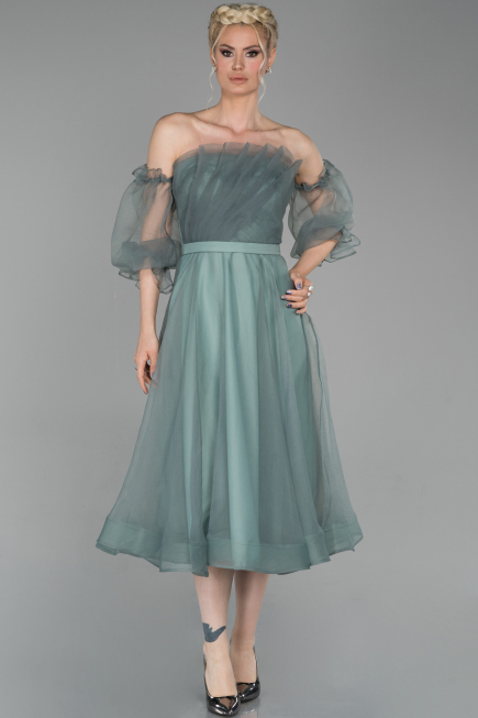 Abendkleid Midi Minzgrün ABK971