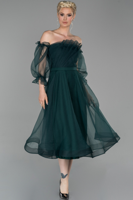 Abendkleid Midi Smaragdgrün ABK971