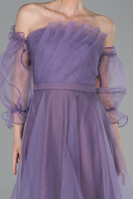 Abendkleid Midi Lila ABK971