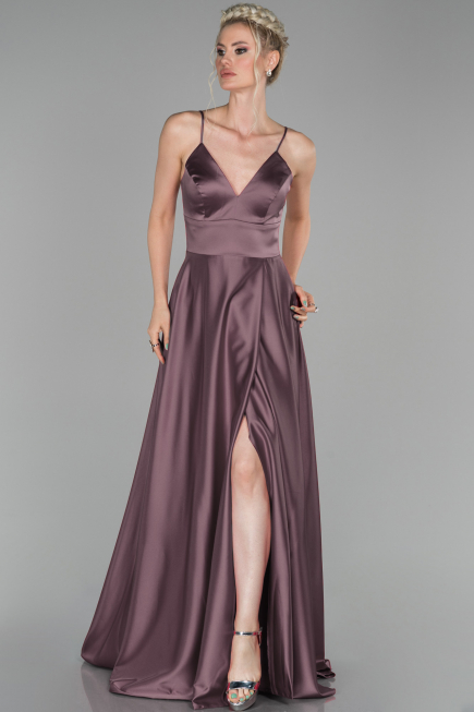 Abendkleid Lang Satin Nerzbraun ABU1458