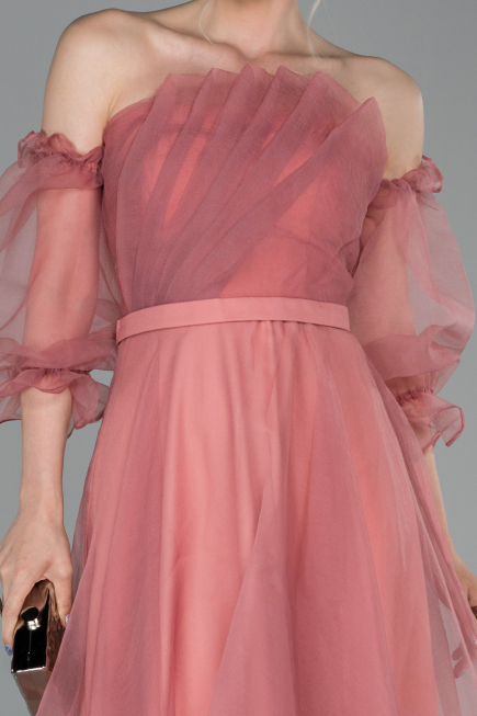 Abendkleid Midi Altrosa ABK971
