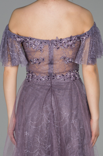 Abendkleid Lang Spitze Lavendel ABU1666