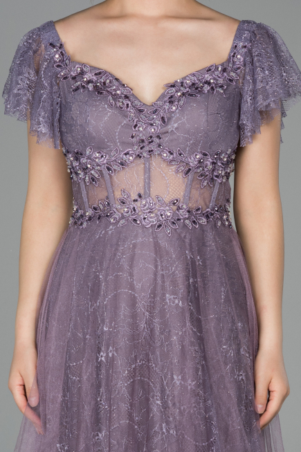 Abendkleid Lang Spitze Lavendel ABU1666
