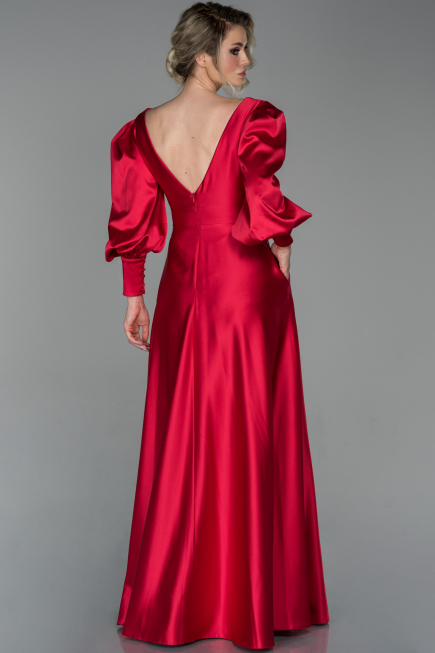 Abendkleid Lang Satin Rot ABU1695