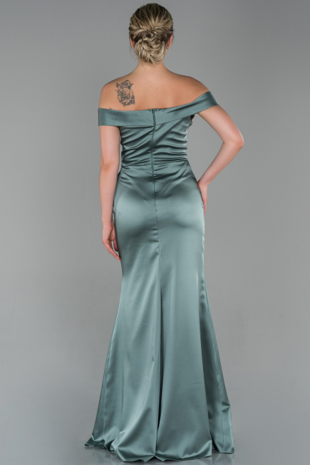 Abendkleid Lang Satin Türkis ABU1713