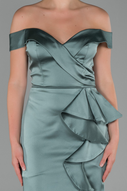 Abendkleid Lang Satin Türkis ABU1713