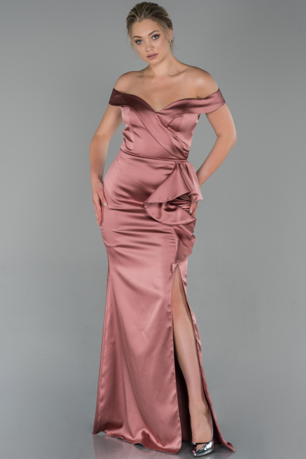 Abendkleid Lang Satin Altrosa ABU1713