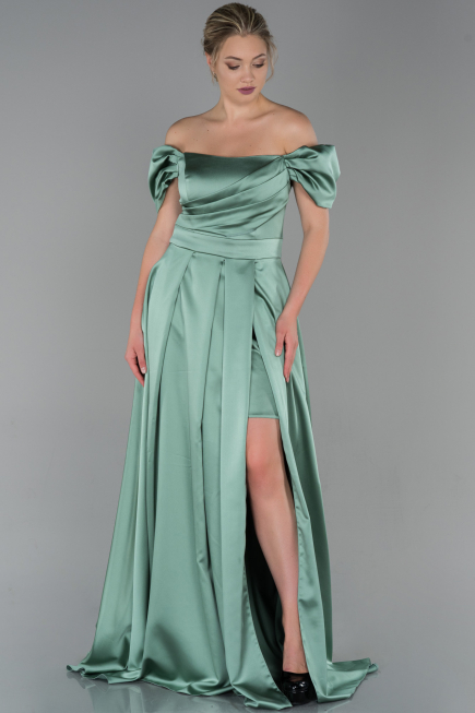 Abendkleid Lang Satin Türkis ABU1716