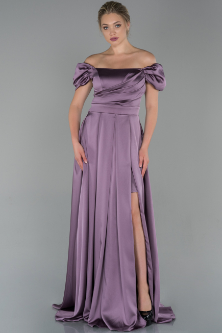 Abendkleid Lang Satin Lavendel ABU1716