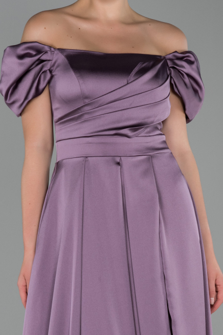 Abendkleid Lang Satin Lavendel ABU1716