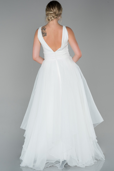 Abendkleid Lang Weiß ABU1727