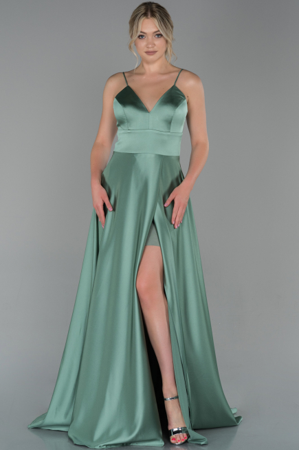 Abendkleid Lang Satin Türkis ABU1458