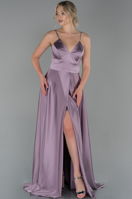 Abendkleid Lang Satin Lavendel ABU1458