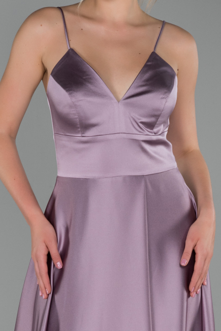 Abendkleid Lang Satin Lavendel ABU1458