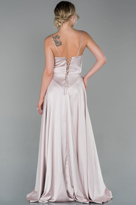 Abendkleid Lang Satin Puder ABU1458