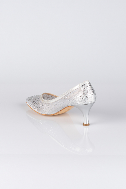 Party-Schuhe Steinbesetzt Silber MJ5314