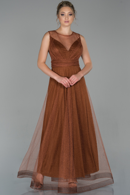 Abschlusskleid Lang Zimtfarben ABU1826