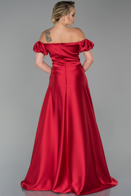 Abendkleid Lang Satin Rot ABU1840