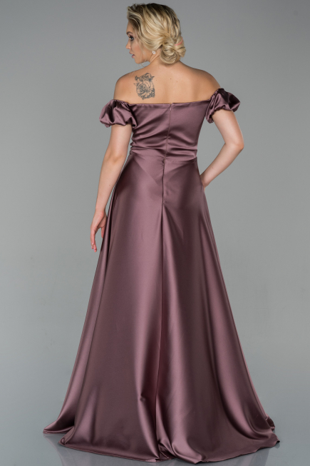 Abendkleid Lang Satin Nerzbraun ABU1840
