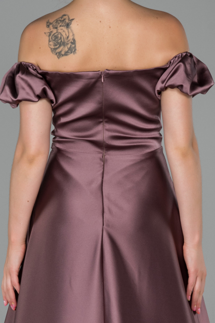 Abendkleid Lang Satin Nerzbraun ABU1840