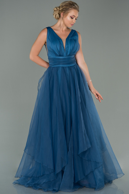 Indigo Abendkleid Lang ABU1727
