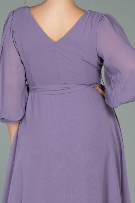 Lavendel Kleider İn Groben Midi Chiffon ABK1083
