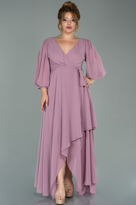 Kleider in Großen Größen Midi Chiffon Altrosa ABK1083