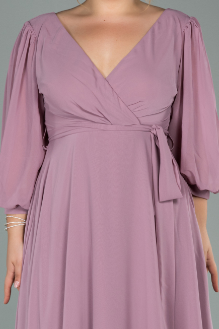 Kleider in Großen Größen Midi Chiffon Altrosa ABK1083