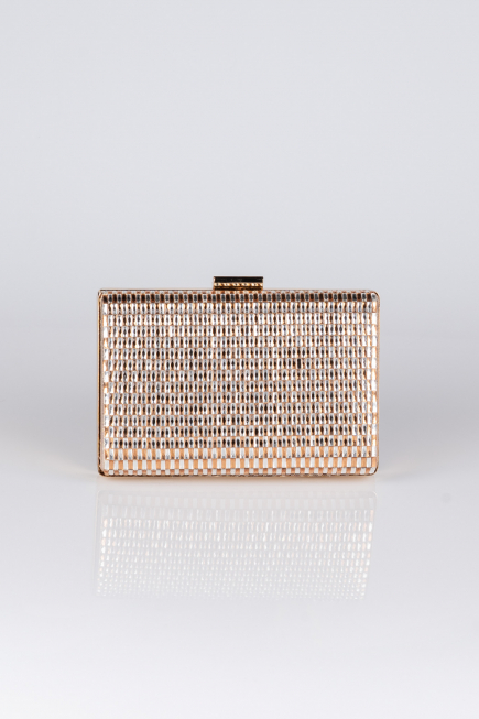 Kästchen-Tasche Verputz Gold V334