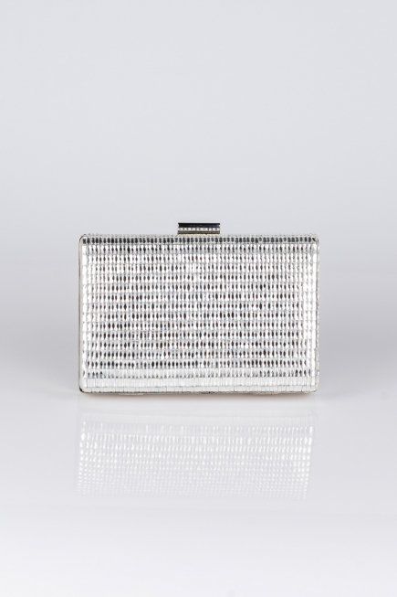 Kästchen-Tasche Verputz Silber V334